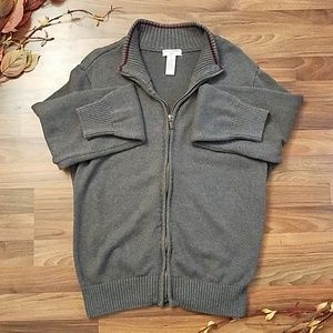 Dockers full zip up gray sweater